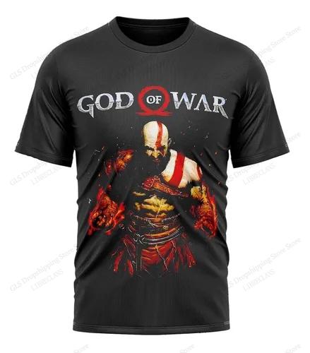TV Game God of War 3D Printed T-shirt Summer Men's Fashion Round Neck Top Harajuku Street Short Sleeve Clothing