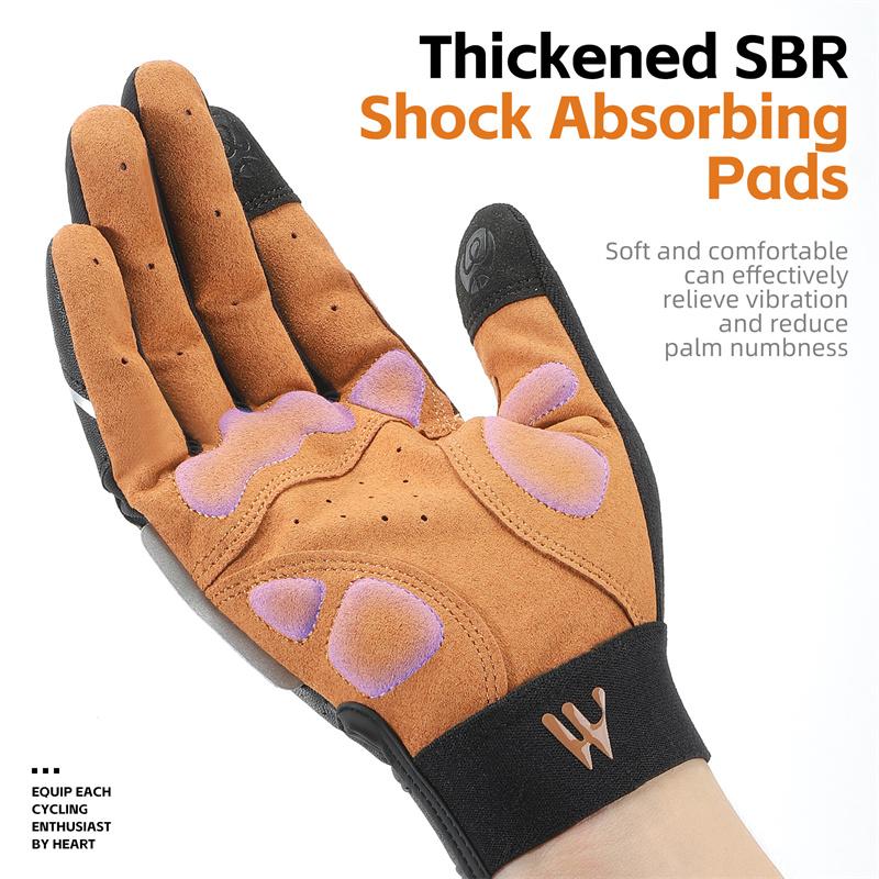 WEST BIKING Cycling Gloves Breathable Full Finger Mitts MTB Bicycle Sports Gloves Men Women Spring Autumn Gym Motorcycle Gloves