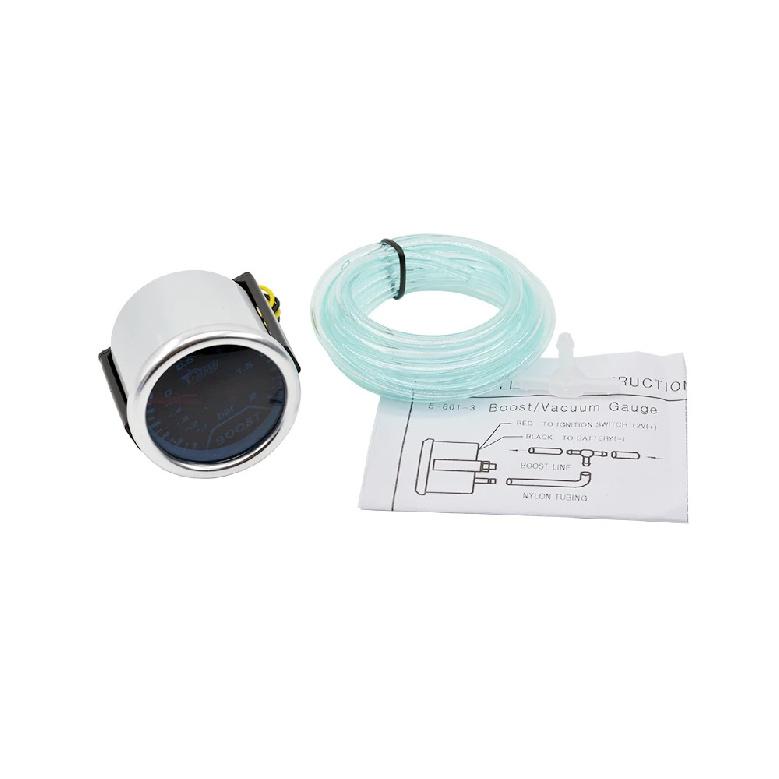 Dragon  2 Inch(52MM) White Backlight Sunglasses Auto Car Turbo Boost Gauge -1~2 Bar Turbine Press Instrument Meter
