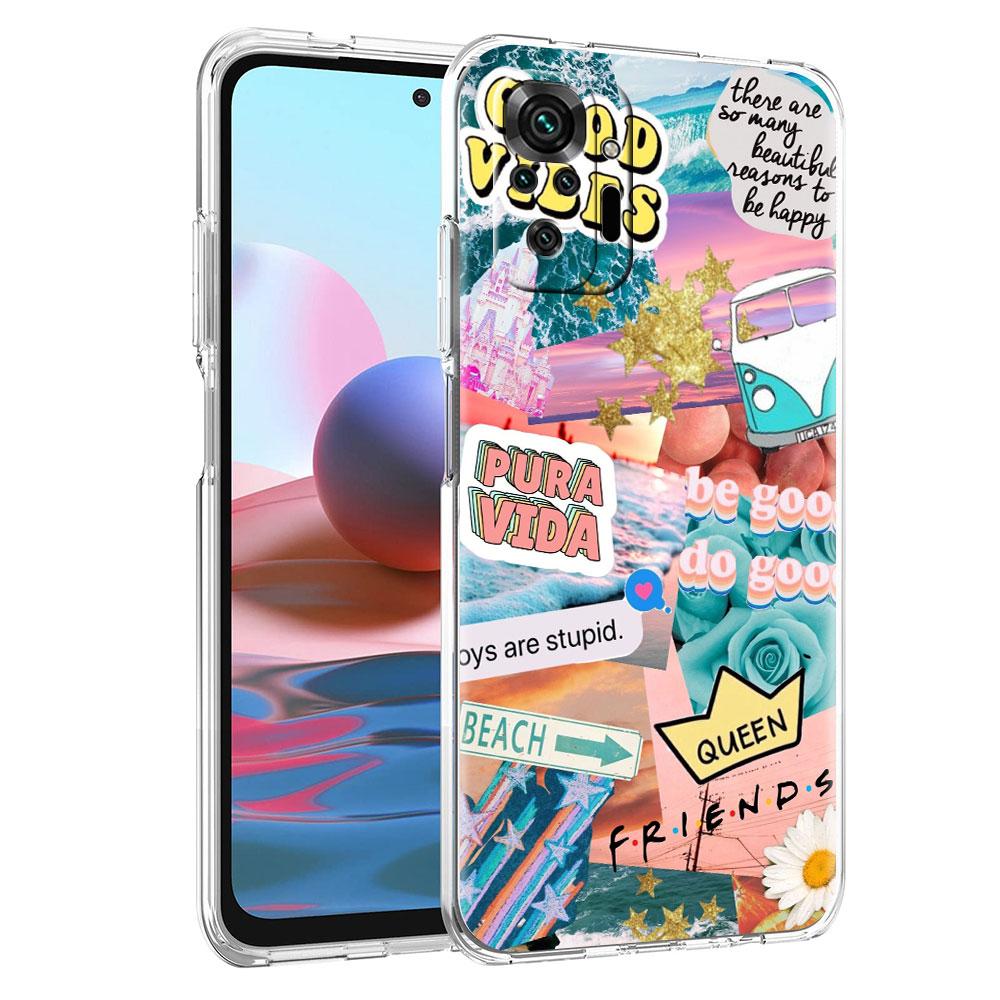 Soft Clear Case For Xiaomi Redmi Note 10 9 8 Pro 9S 10S 8T 9A 9C K40 7 9T 8A Shockproof Phone Cover Summer Vacation Beach Fundas
