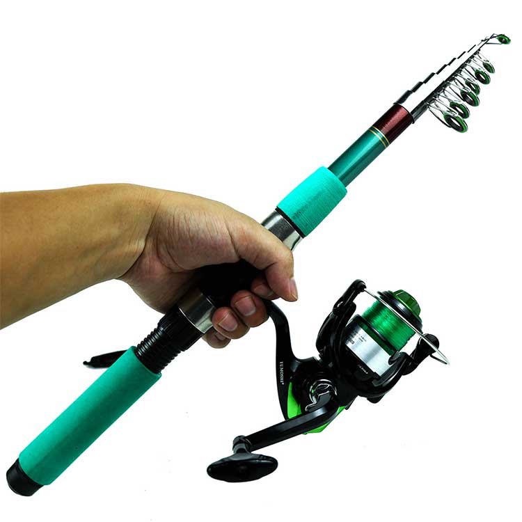 Portable Travel Kit Spinning Reel Freshman Travel Fishing Rod and Reel Combo Set with Bait Accessory Box