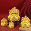 Good Luck Fortune Bag Ornaments Creative Gold Ingot Money Bag Home Desktop Resin Crafts Chinese Feng Shui Fa Cai Decoration