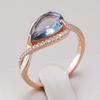 Shiny Grey Natural Zircon Bride Rings For Women Fashion  Rose Gold Color High Quality Daily Fine Vintage Jewelry