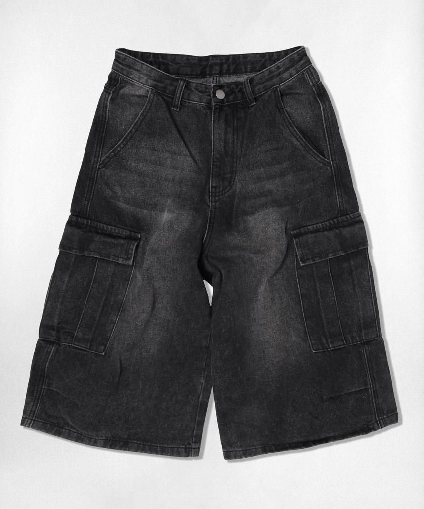 Nasyujeueol Usual Washed Bermuda Cargo Washed 3/4 Length Denim Pants 5 Colors (Type B)
