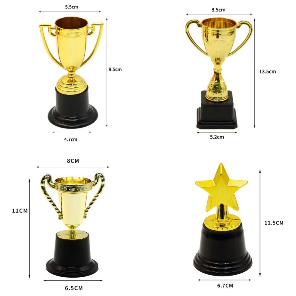 Multi Style Plastic Trophy Small Size Plastic Material Award Trophies Pentagram Star Trophy Model Mini Trophy Sporting Events