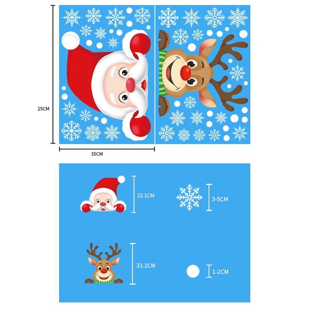 Art Xmas Decor Snowflake Decals Christmas Window Stickers Shopwindow Ornament Santa Claus Reindeer