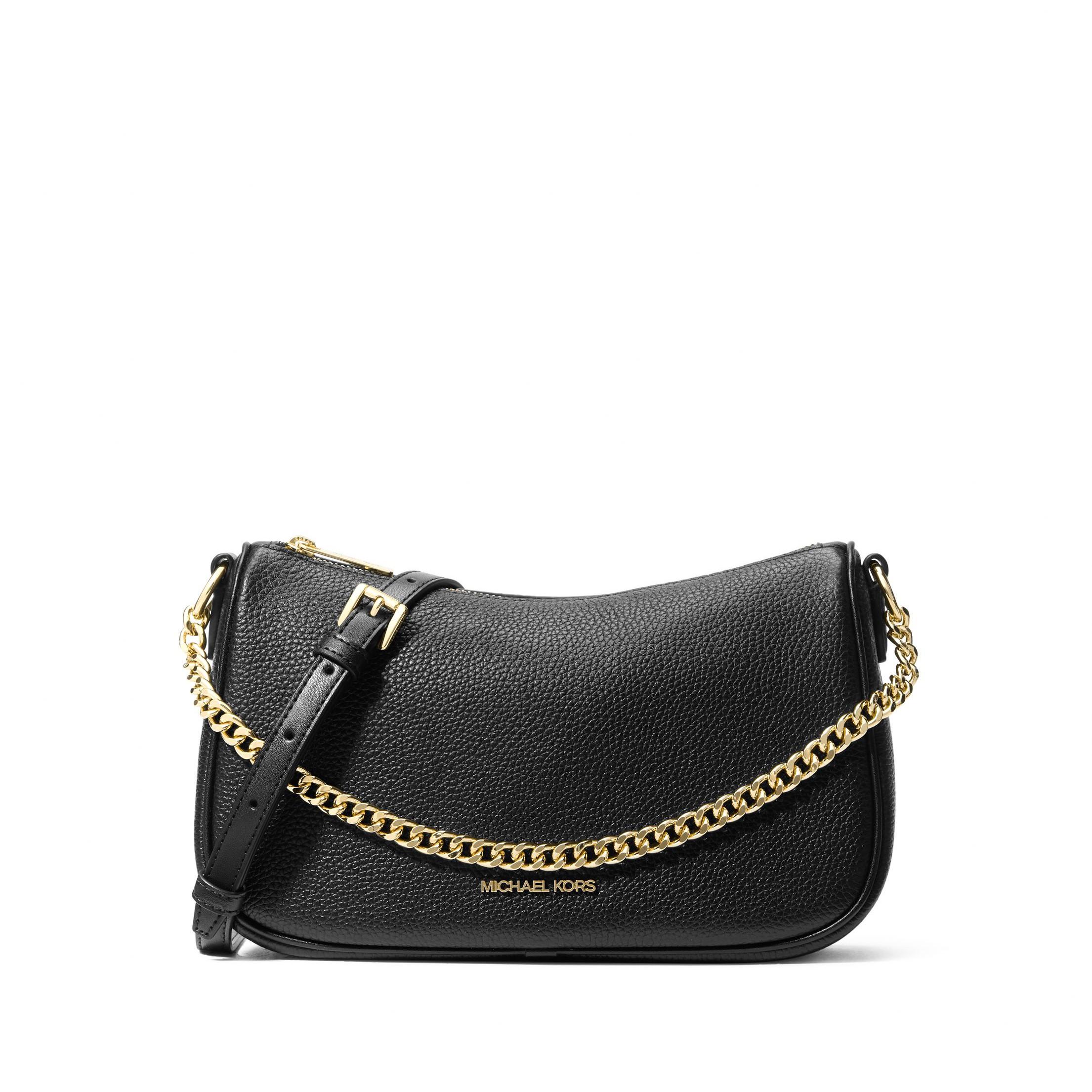 

Michael Kors MK Carmela Hardware Accessories Leather Chain Shoulder Crossbody Bag Women bags 35F4G1QC6L Black