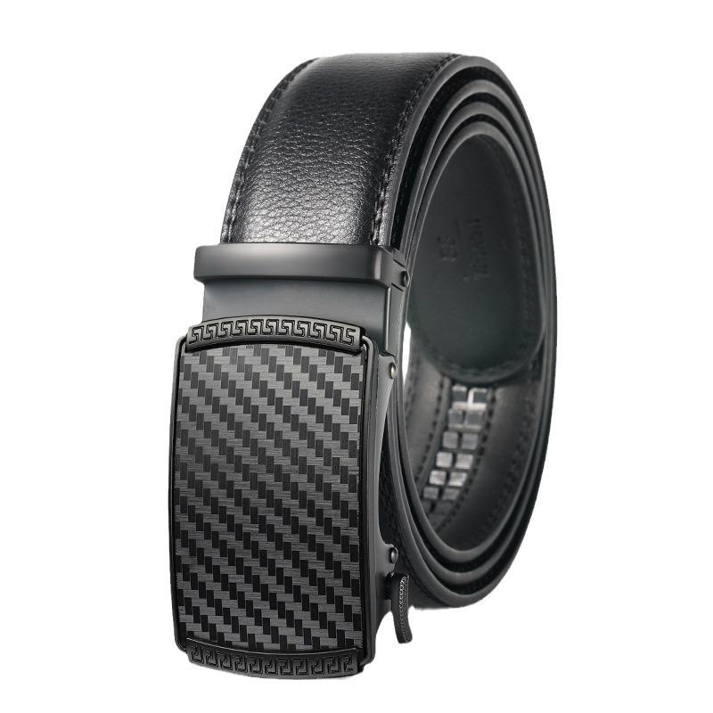 Men's Genuine Leather Belt Automatic Buckle Belt Business Leather Pants Belt