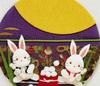 Takara Chirimen Craft Kit Rabbit Tapestry - Moon-viewing