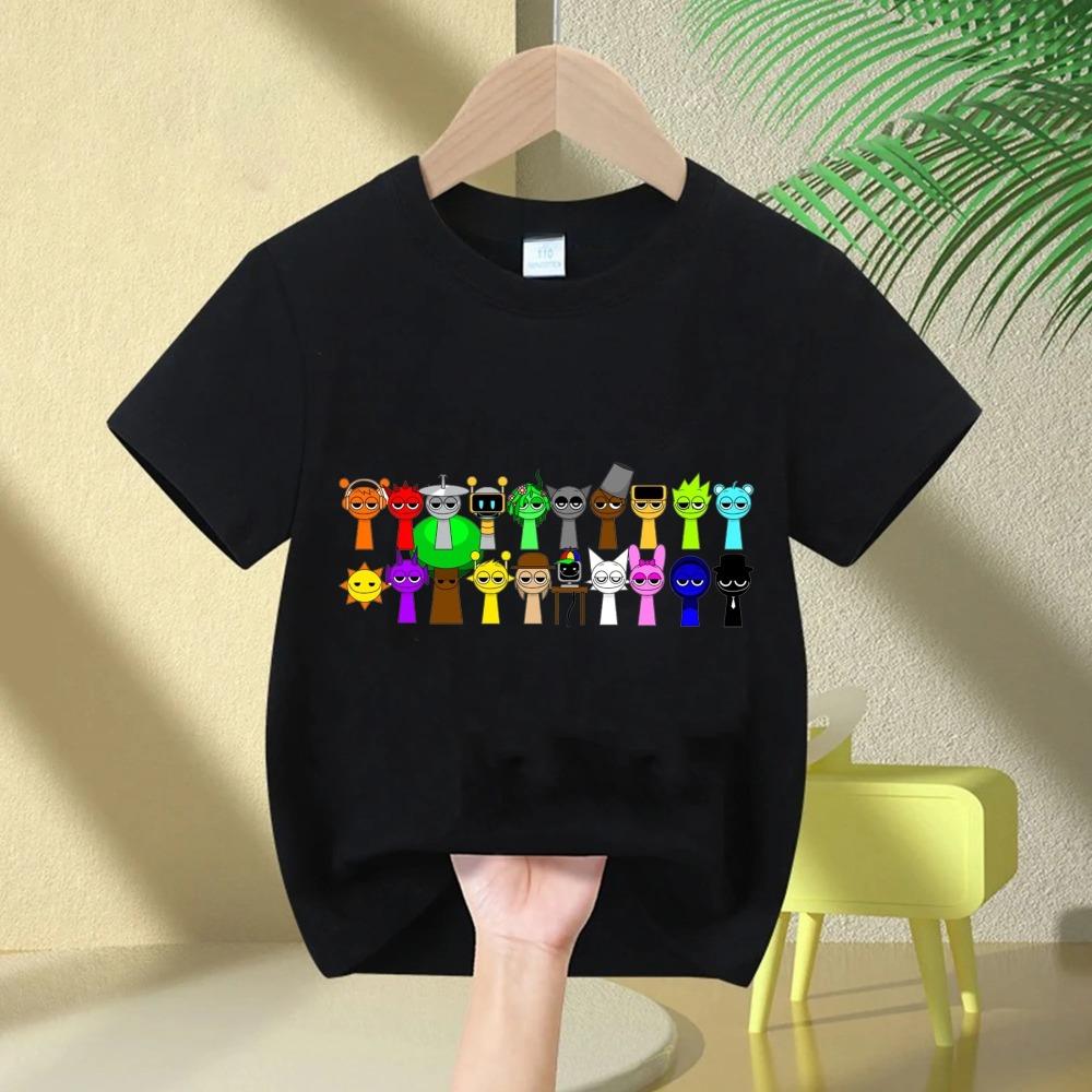 2026 Summer Short Sleeved Sprunki Cute and Fashionable Boy and Girl Comfortable Round Neck Short Sleeved T-shirt