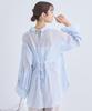Music Casual Back Shirt for Saxe Blue [Earth & Ecology] Lace-up Women,