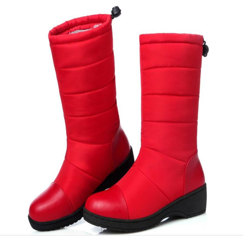 Waterproof Winter Girls Shoes Women Down Snow Boots South Korea Style Platform Wedges Mid Calf Boots Female Plush Warm