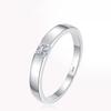 Tezzc Moissanite Wedding Party Ring for Women Men Sterling Silver with Gold Plated Lab Diamond Rings with Certificates