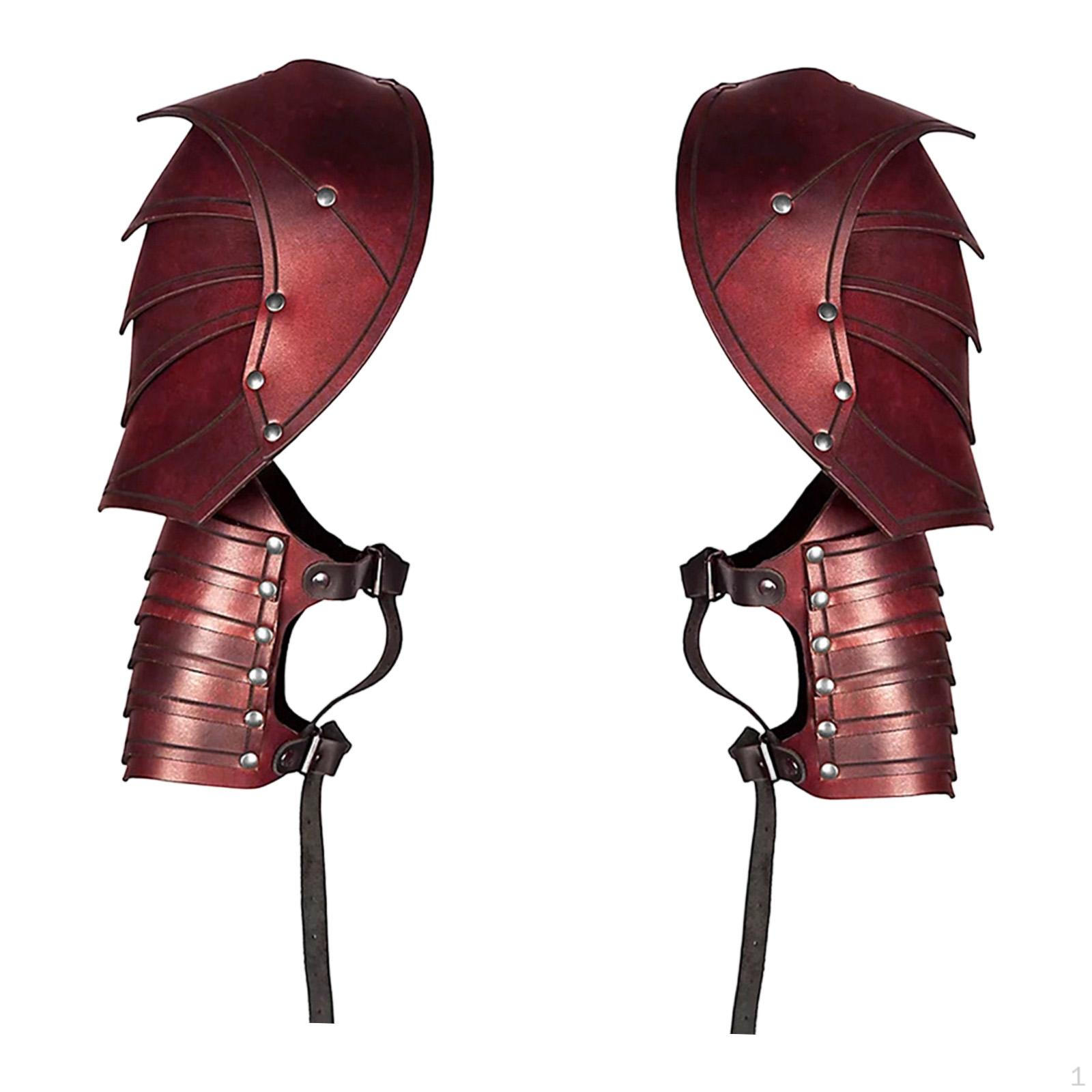 

2 штуки Средневековые наплечники Готика Стимпанк Мужские Регулируемый ремешок Костюм Ретро Тиснение Клепки красный