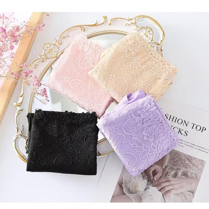 High Waist Women's Panties Lace Women's Large Size Panties Solid Color High-waisted Triangle Pants Underwear Briefs