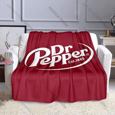 Multiple Styles Dr. P-Pepper Printed Decorative Blanket for Living Room Bed Couch Soft Cozy Blanket for Friend's Luxury Gift