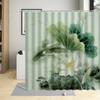 Vintage Aquarell Lotusblume Blatt Duschvorhang Design Kunst Dekor Wasserdicht Stoff Badezimmer Vorhänge Mit 12 Haken Transparent Zuhause