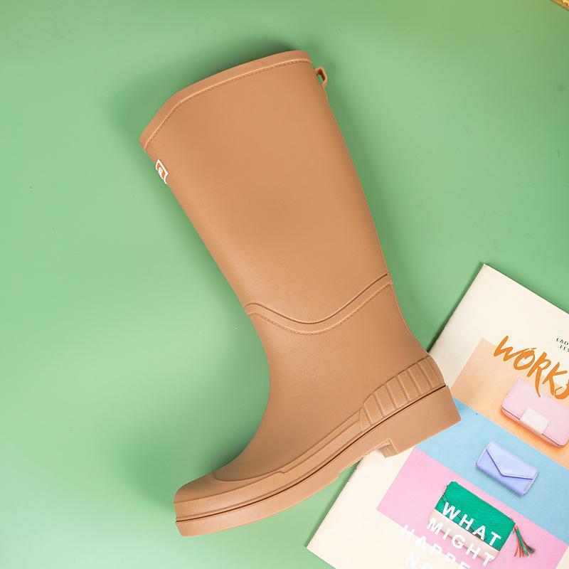 Medium and High Tube Rain Shoes Women's Waterproof Shoes Non-slip Water Boots Wear-resistant Outdoor Rubber Shoes Kitchen Work Water Shoes Fashion