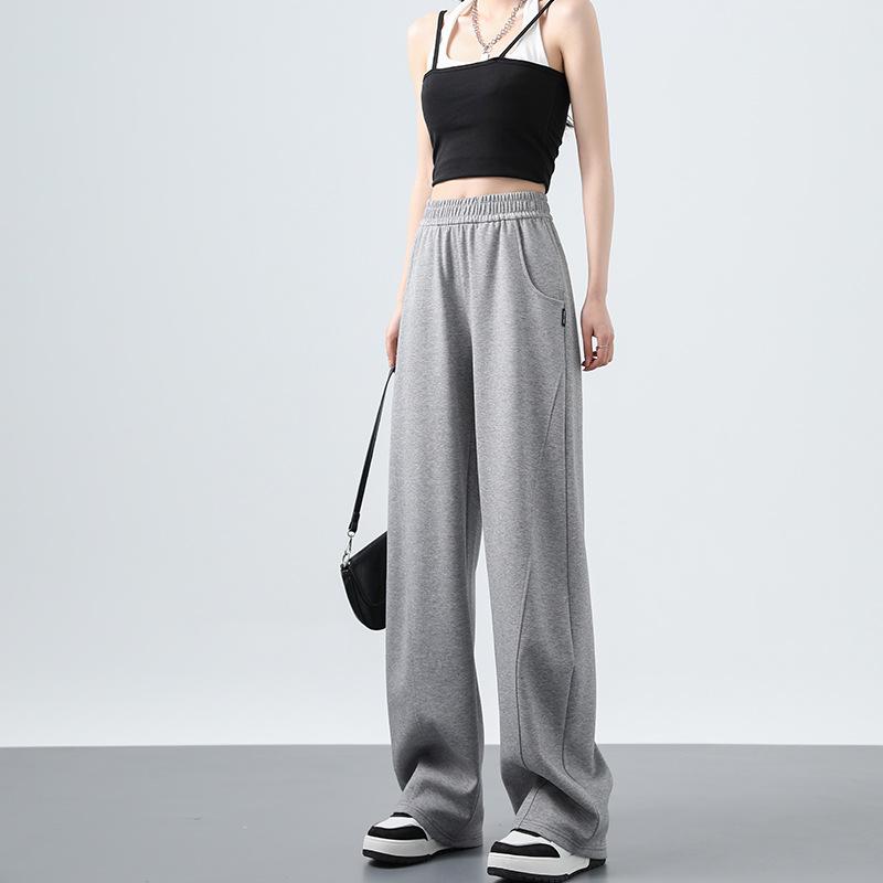 Narrow version scimitar wide-leg pants women's spring and autumn new high-waisted thin and drape sickle banana pants straight mopping pants