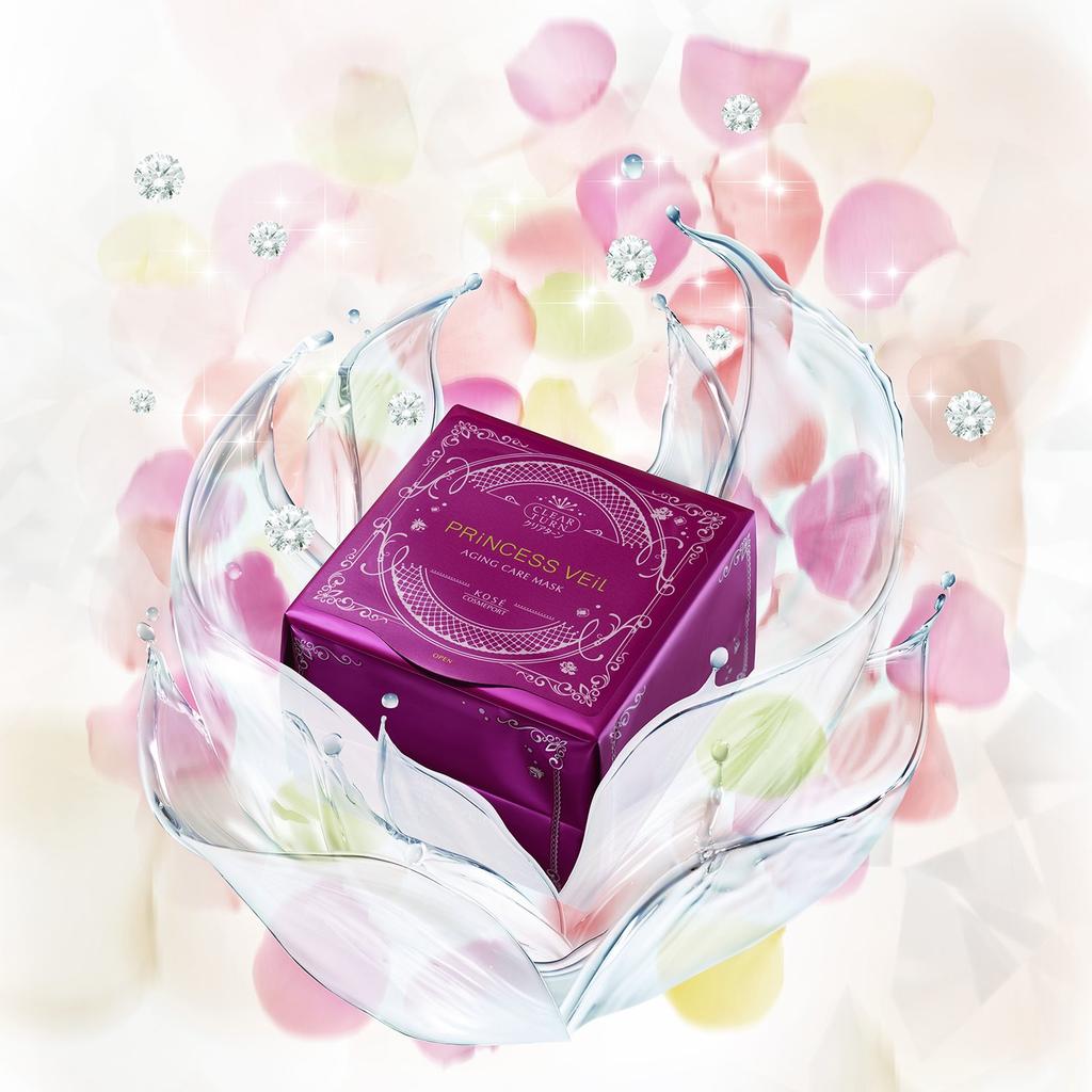 Clear Turn KOSE Princess Veil Aging Care Face Mask with Bonus Nose Blackhead Removal Moisturizing Mask, 46-Count, Pack,