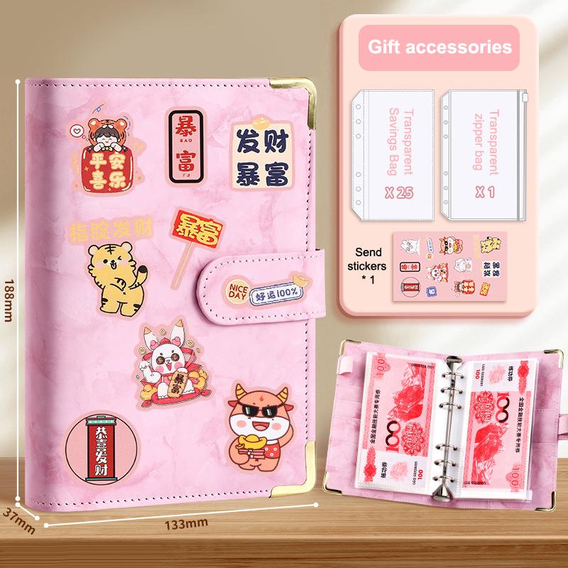 

Детский челлендж по накоплению денег, папка, гибкая книга челленджей по накоплению, многоразовая кожаная водонепроницаемая тетрадь для бюджета наличных A2