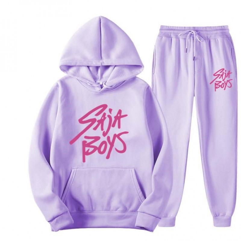 2026 Saja Boys 2-Piece Hoodie Set Fleece Lined Men Women Streetwear Casual Outfit