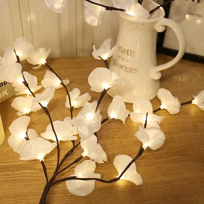 New Simulated Orchid Flower Branch Light Strip Vase Filler 20 LEDs String Light Christmas Fairy Light Lighting Decor