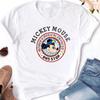 2025 Disney Top Casual Bianco a Manica Corta con Girocollo e Stampa Moda Top Mickey Minnie Mouse per Abbigliamento Donna Ragazza