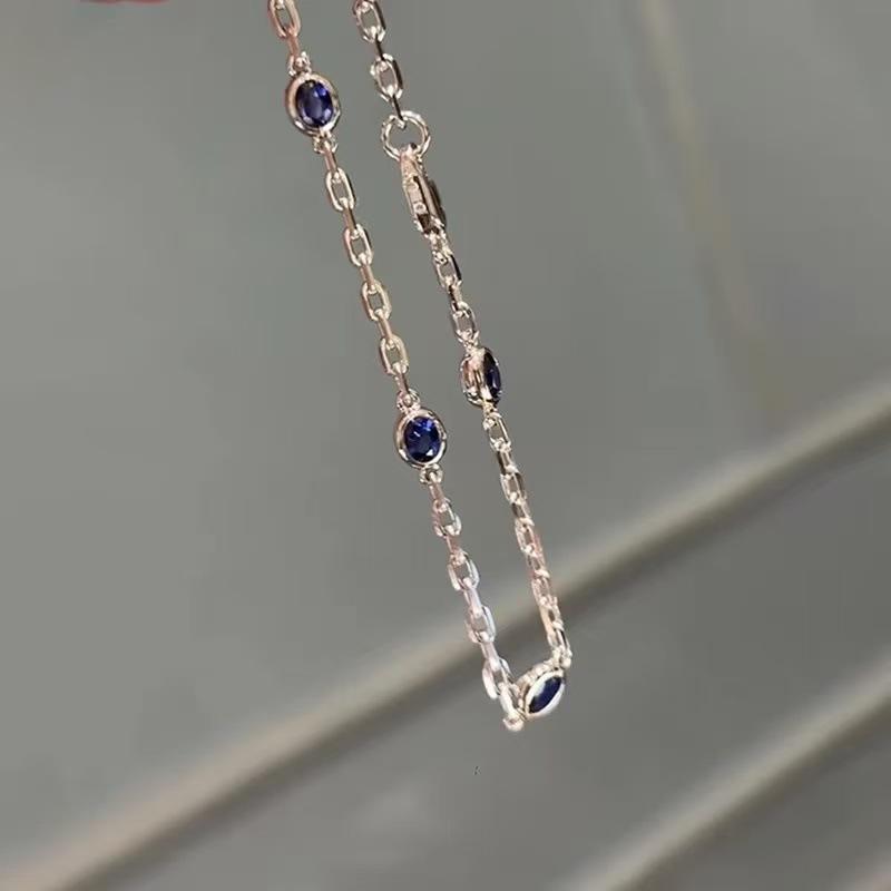 Blue Bubble Diamond Korean Bracelet - Elegant Women's Layered Hand Jewelry