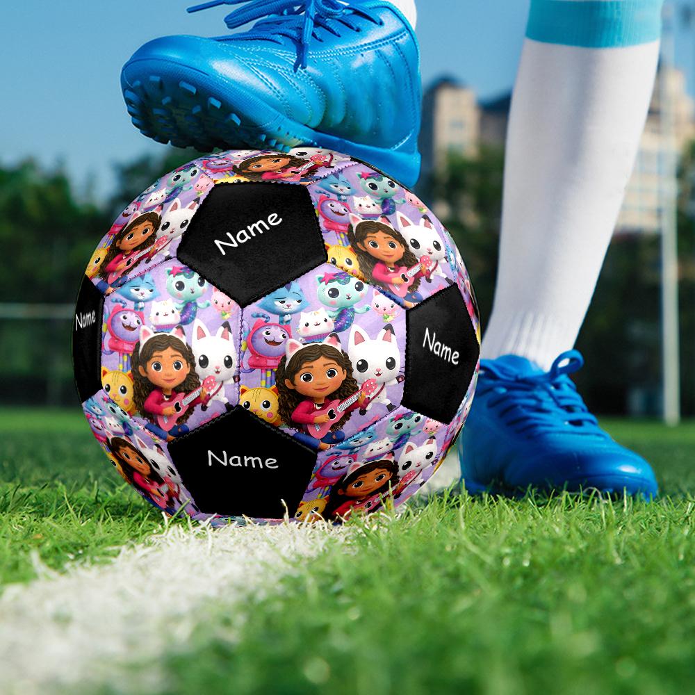 Ballon de Football Taille 5 Personnalisé Nom Gabby's Dollhouse, Convient aux Matchs Intérieurs et Extérieurs, un Cadeau Convient à Tous.