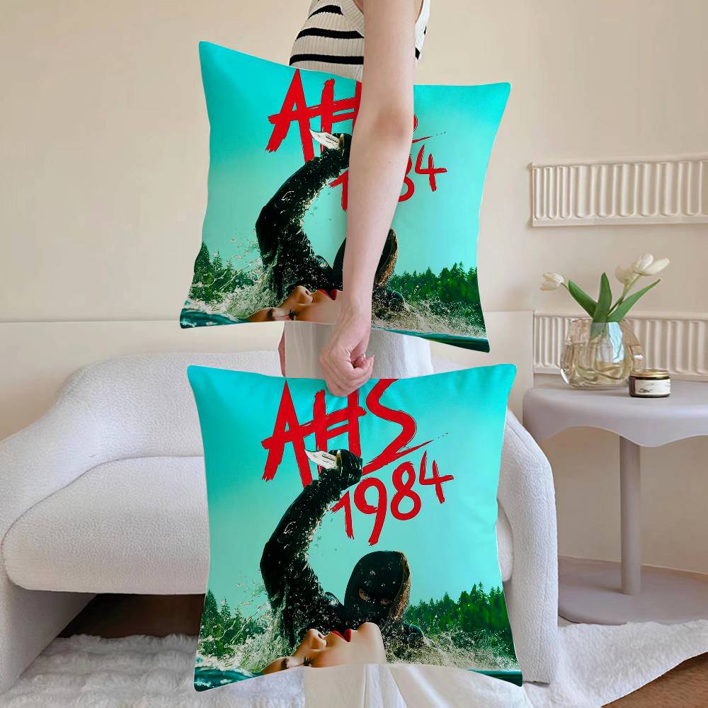 

American Horror Story 1984 Pillow Case Sofa and Living Room Decorative Cushion Covers Dust-proof and Mite-proof Invisible Zipper 12x12Inch
