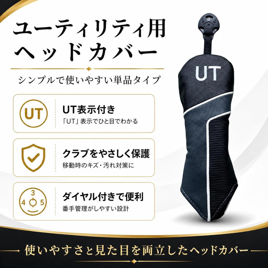 [LuceTerraGolf] Golf Head Cover for Driver/Fairway Wood/Utility Waterproof PU Leather