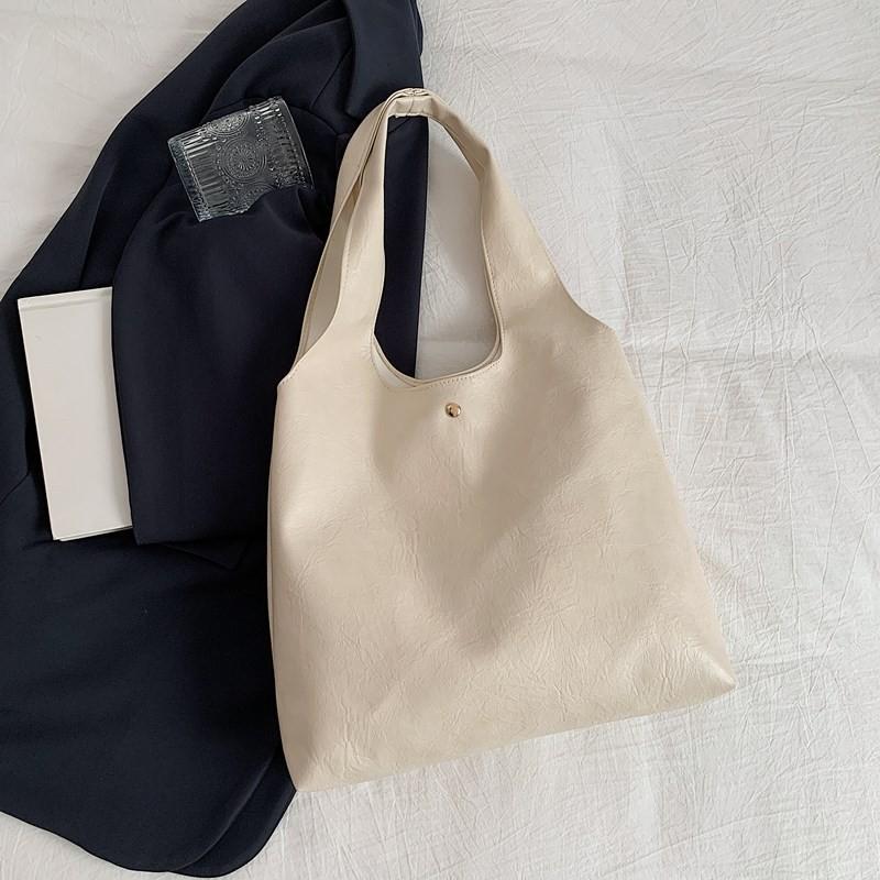 Fashionable Large Capacity Pu Tote Bag For Women Stylish Commuter Handbag In Black Silver White And Brown