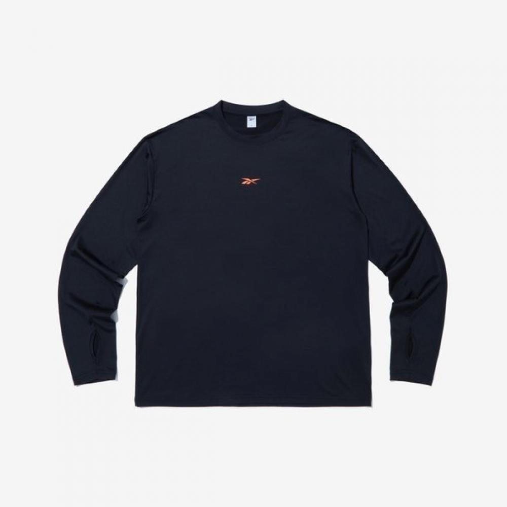 

Reebok Running Performance Long Sleeve T shirT Black reTs5fl71bk blacks/L