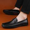 Fashion Slip on Lightweight men's leather shoes Comfortable business and leisure styles Outdoor street walking Flat bottomed shoes