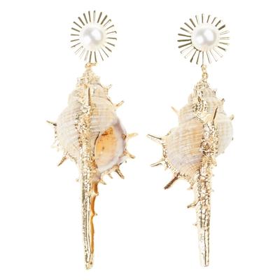 Conch Studs Earrings Bohemian Style Jewelry Exaggerated Comfortable Wear Ear Accessories Unique Fashion Eardrop