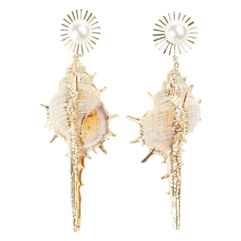 Conch Studs Earrings Bohemian Style Jewelry Exaggerated Comfortable Wear Ear Accessories Unique Fashion Eardrop