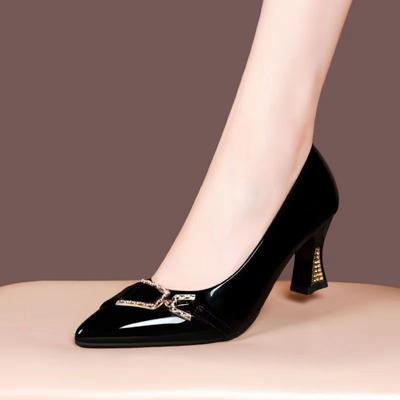 Spitze Damenschuhe Frühling Herbst Hohe Absätze für Damen Party Damenschuhe Flach zum Hineinschlüpfen Atmungsaktiv Mode 2025 Tacones