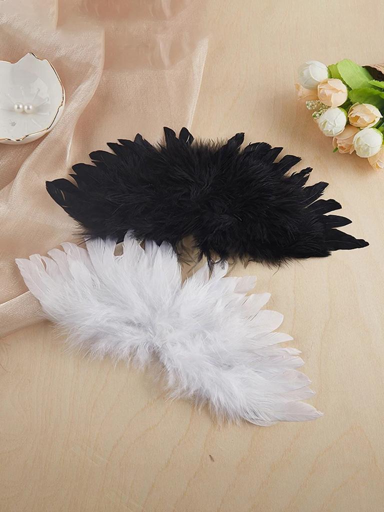 Weiß Schwarz Handwerk Kinder Mini Feder Engel Flügel Pet Requisiten Puppe Dekoration Party Geburtstag Geschenk Ostern Valentinstag