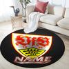 Custom Name,VfB Stuttgart pattern round rug,Carpet Rug for Living Room Bedroom Playroom ,Non-slip Floor Mat,Holiday Gifts and Birthday Gifts.