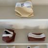 Clam round pouch _ Leather lemon cream