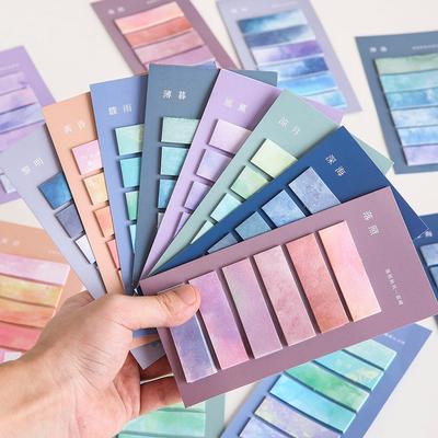 120sheets/pc Gradient Color Index Label Sticky Note for Staff Teachers Students Book Page Marker Label Stickers