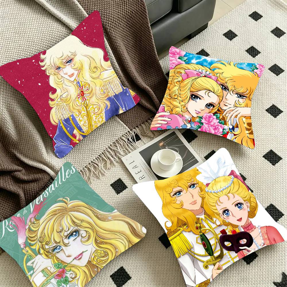 The Rose Of V-Versailles Anime Pillow Case Fashion Square Pillowcase Bedroom Sofa Room Ins Decoration Leisure