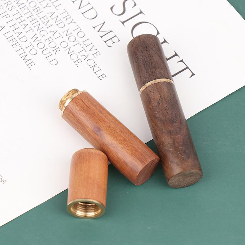 2Pcs Tragbare Zahnstocher Eimer Holz Zahnstocher Halter Eimer Mini Box Nadel Fall