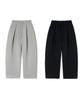 BOUNDARY (Summer Fabric Added) Double-Pleat Wide Long Sweatpants [Black]