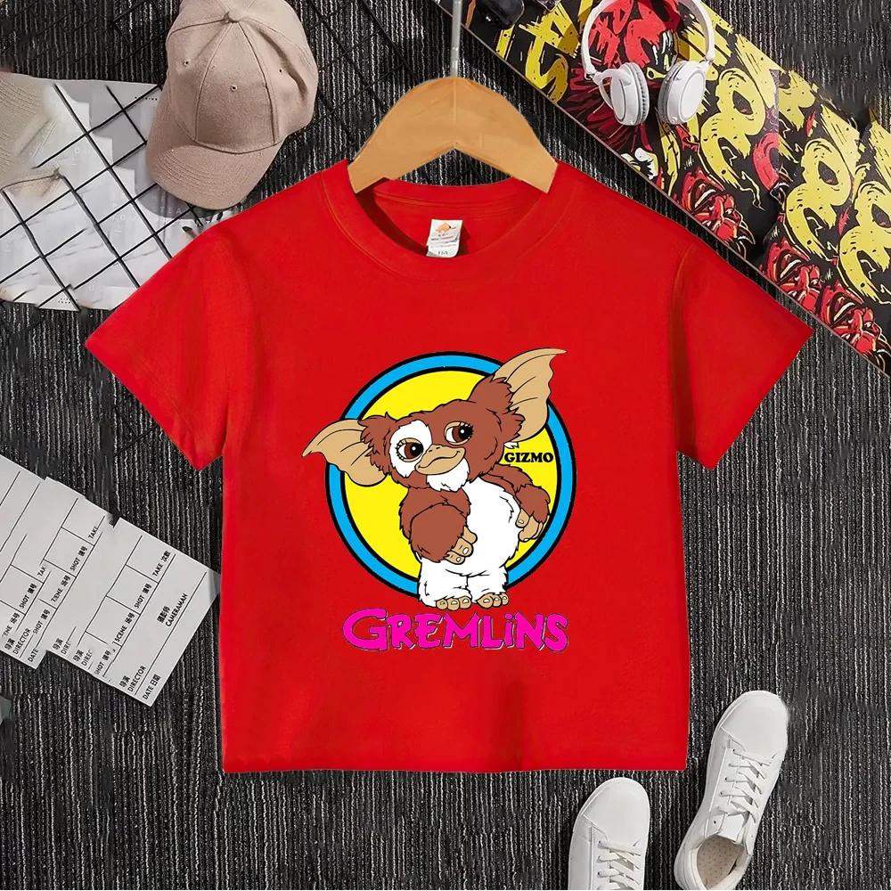 Gremlins Gizmo Children T-shirt Summer Short Sleeve Boy Girl Kids Tee Shirts Cartoon Anime Children's Clothes Top Birthday Gift