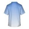 Men's Short Sleeve V Neck Gradient Print Print Chest Pocket Carer Top