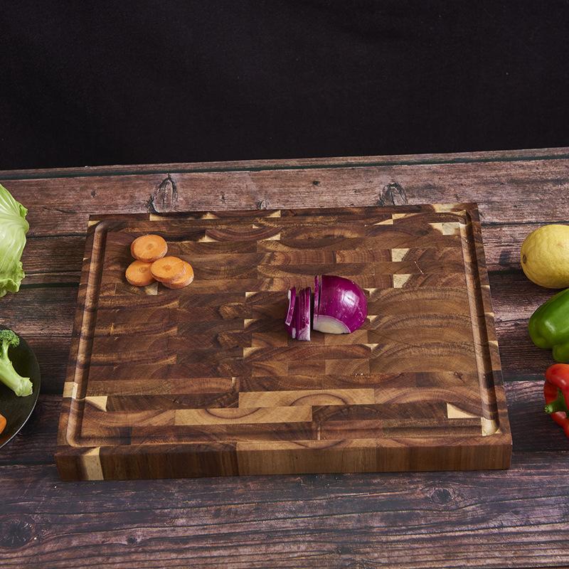 Large cutting board Restaurant home rolling fruit cutting meat creative solid wood splicing cutting board