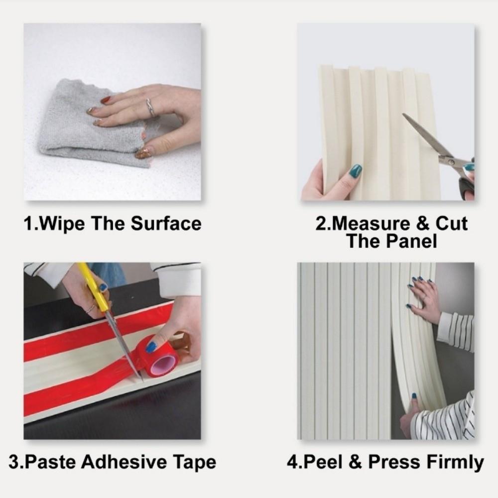 NBR Foam Fluted Wall Panel 3 Meter Fluted Wall Trim Imitation Grille Wall Sticker  Wall Decoration