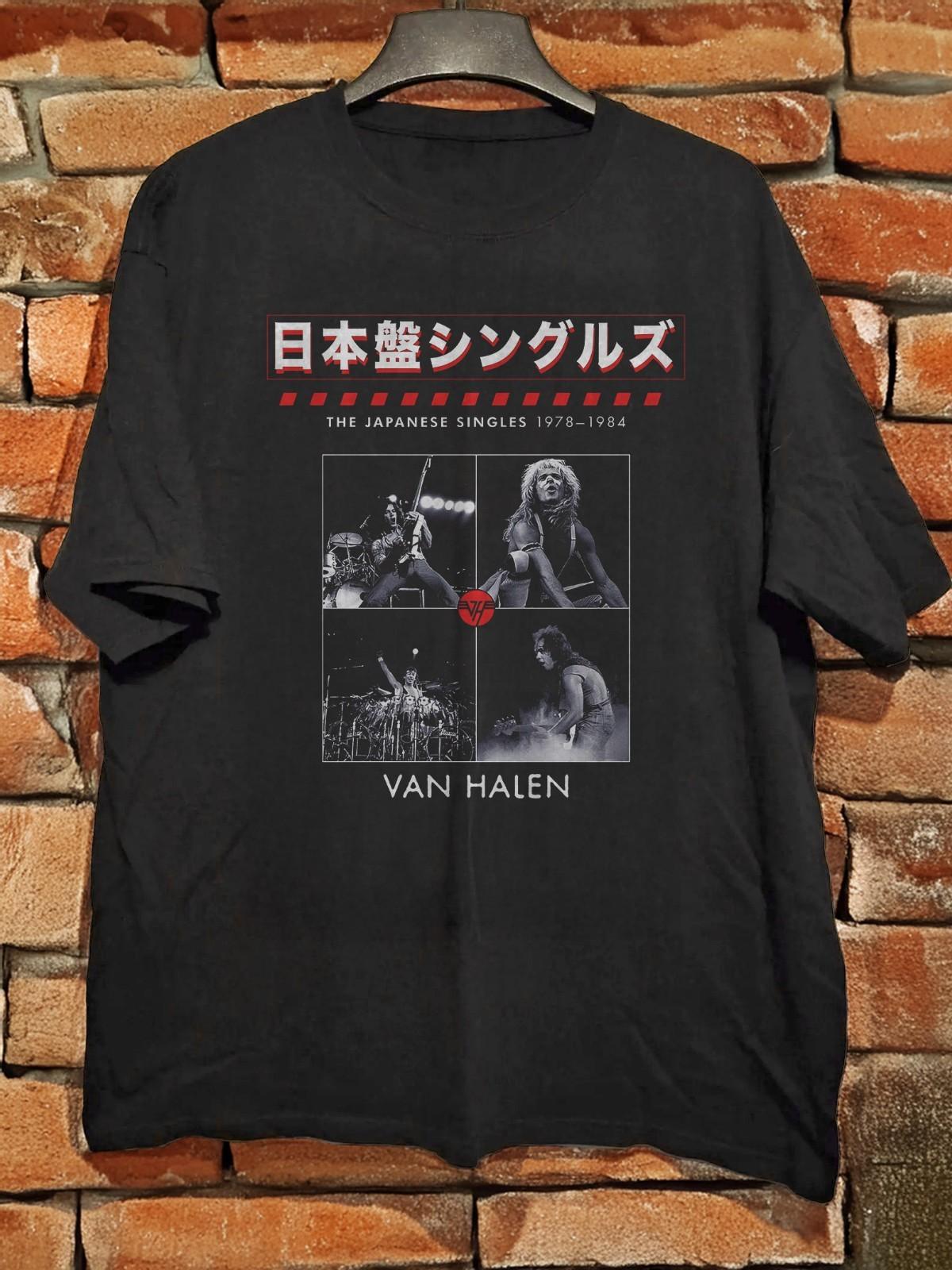 Van Halen Japanese Singles 1978-1984 T-Shirt Rock Band Graphic Tee S-5XL XXL